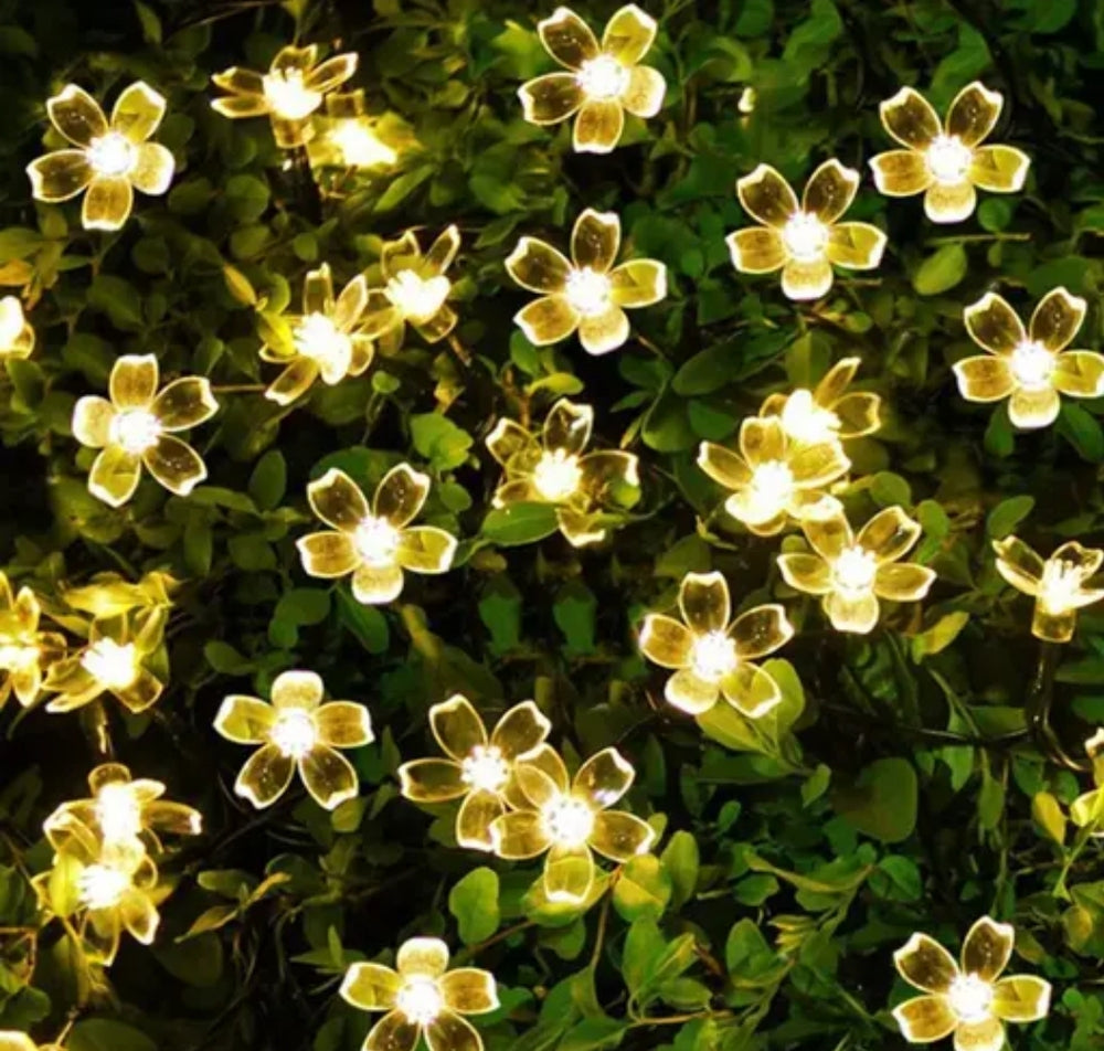 Enchanting Flower-Shaped LED String Lights - Warm White Decor