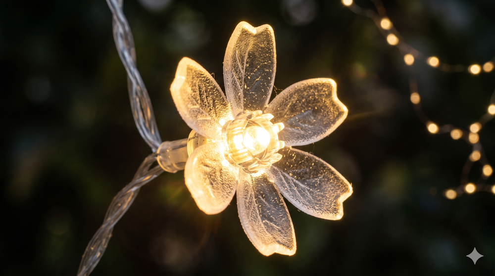 Enchanting Flower-Shaped LED String Lights - Warm White Decor