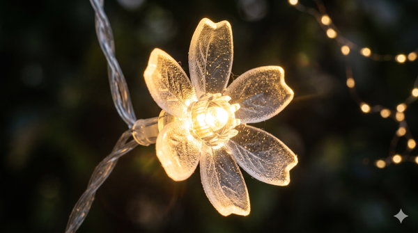 Enchanting Flower-Shaped LED String Lights - Warm White Decor
