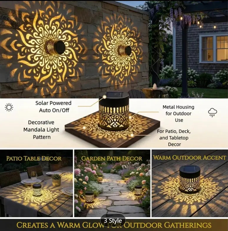 Solar Mandala Garden Light – Stunning Outdoor Wall Decor